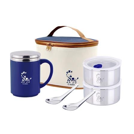 ชุดกล่องอาหาร พร้อมกระเป๋า ZEBRA JOLLY ROYAL BLUE_0
