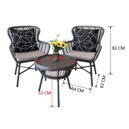ชุดสนาม 2 ที่นั่ง IVY LV025 NORWAY COFFEE SET สีเทา_2