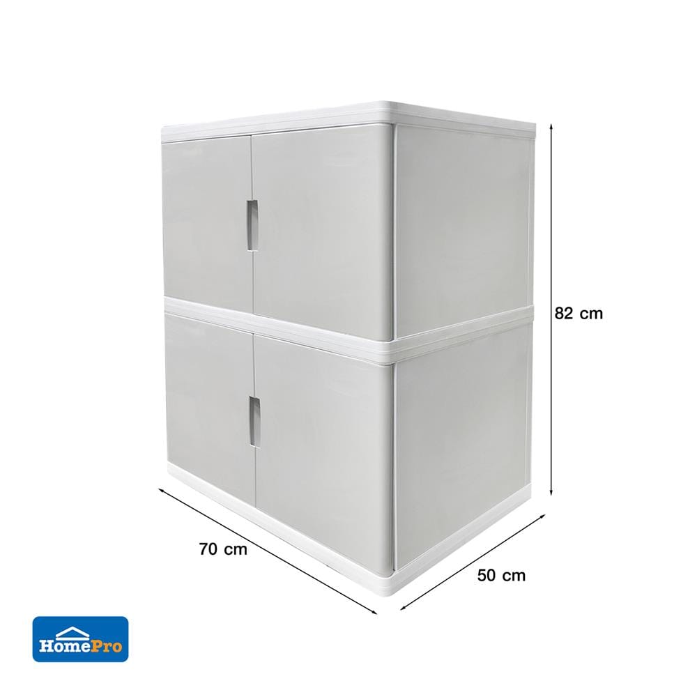 ตู้บานเปิด 2 ชั้น STACKO S5 VID 70x50x82 ซม. สีเทา