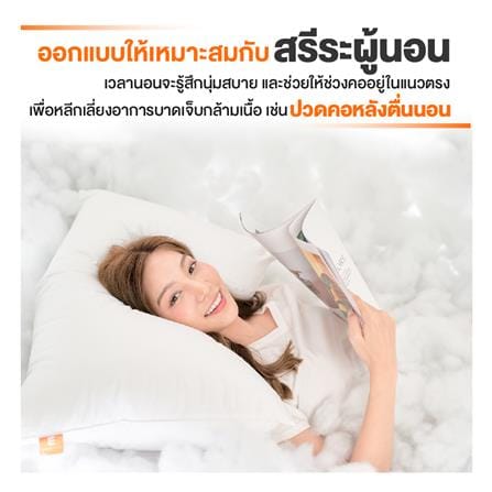 หมอนหนุน ใยสังเคราะห์ ERGOTREND ERGO CLOUD-M FIRM 73x48x15 ซม. สีขาว_6