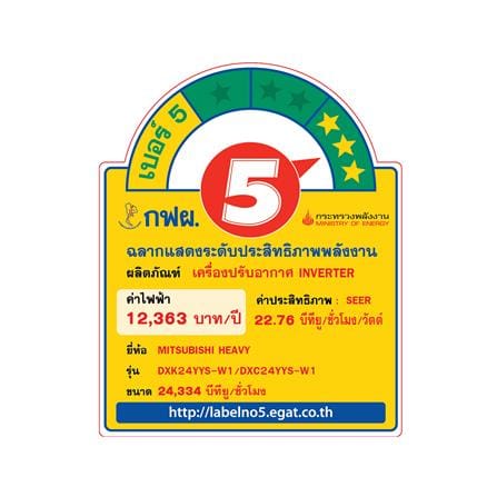 แอร์ผนัง MITSUBISHI HEAVY DUTY DXK24YYS-W1 24334 บีทียู อินเวอร์เตอร์_5
