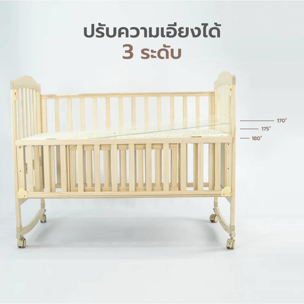 เตียงเด็ก BEBEPLAY 7IN1 พื้นไม้ลายหมี_2