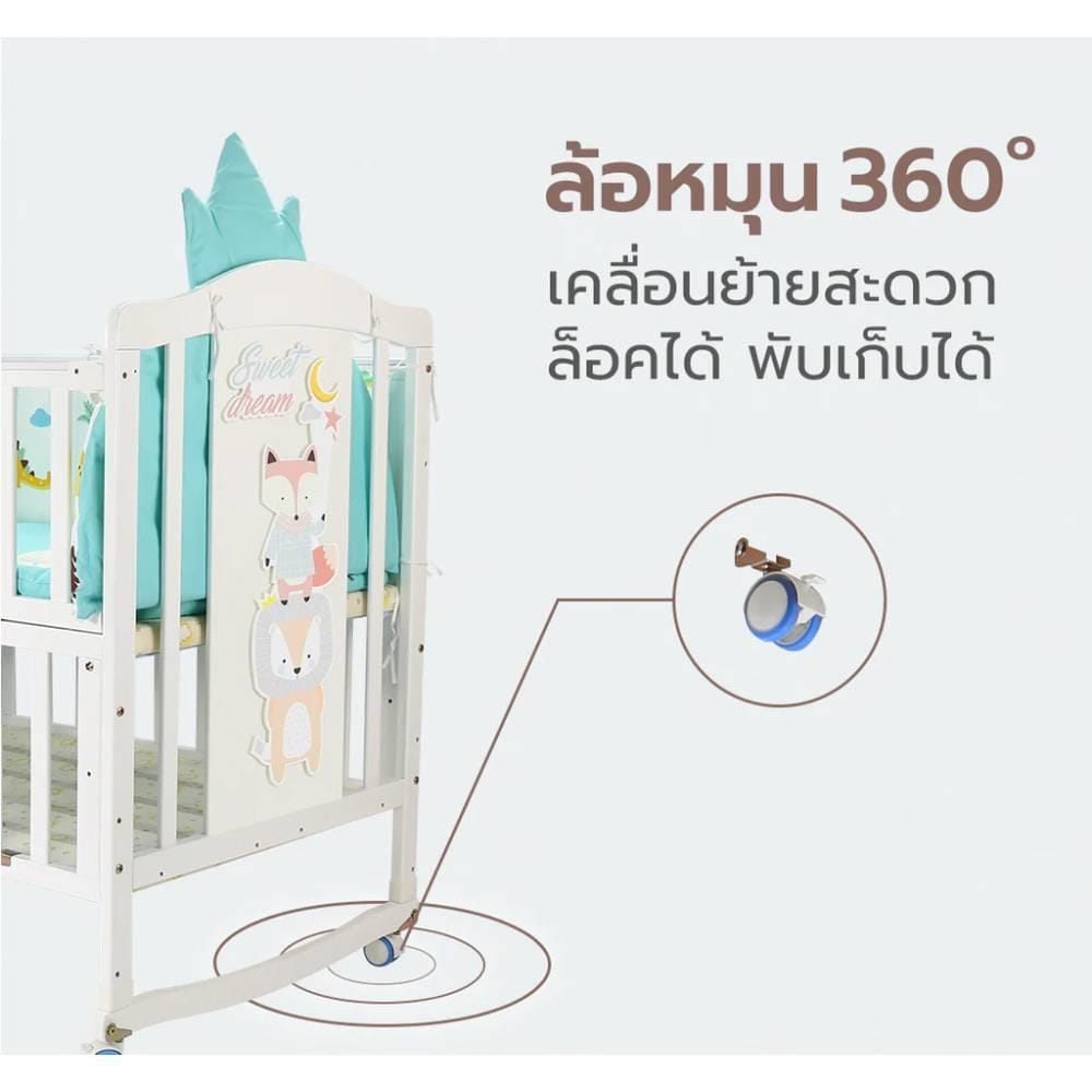 เตียงเด็ก BEBEPLAY 7IN1 พื้นไม้ลายหมี_3