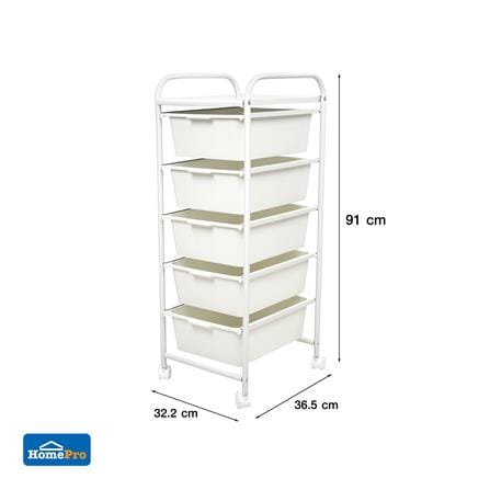 ชั้นลิ้นชัก 5 ชั้น STACKO BONNIE 32.2x36.5x91 ซม. สีขาว_7