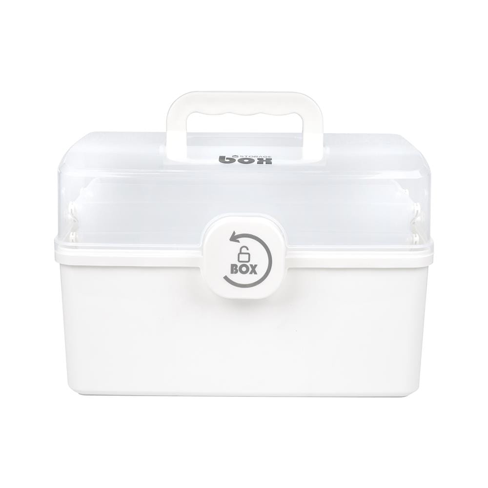 กล่องเก็บของฝาล็อก STACKO M 33.5x18x22.5 ซม. สีขาว