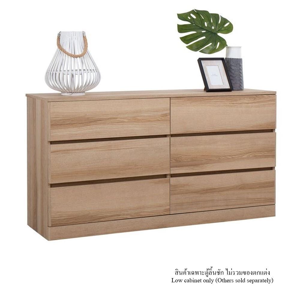 ตู้ลิ้นชัก 6 ลิ้นชัก KONCEPT TIMBUR 19215564 150 ซม. สีลินด์เบิร์กโอ๊ค