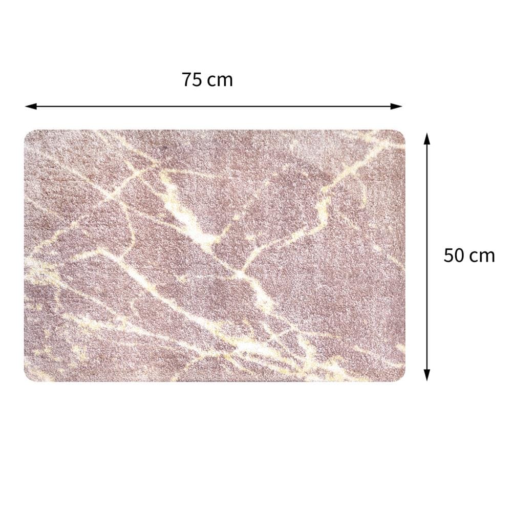 พรมเช็ดเท้าดักฝุ่น PRAW DE MARBLE PINK 50X75 ซม. สีชมพู