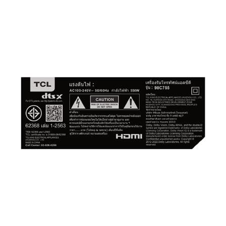 ทีวีมินิแอลอีดี 98 นิ้ว TCL (4K, MINI LED, GOOGLE TV) 98C755_6
