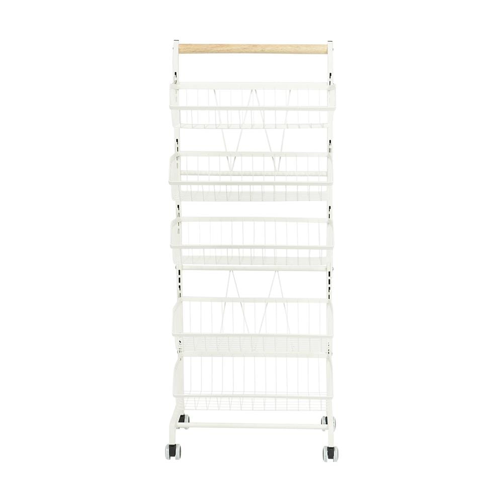 ชั้นวางของ 5 ชั้น มีล้อ STACKO SUPER 42x32x105 ซม. สีขาว