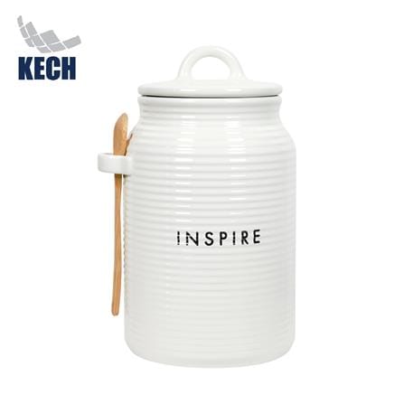 ขวดโหลเซรามิกฝาดึง KECH INSPIRE 1.5 ลิตร สีขาว_0