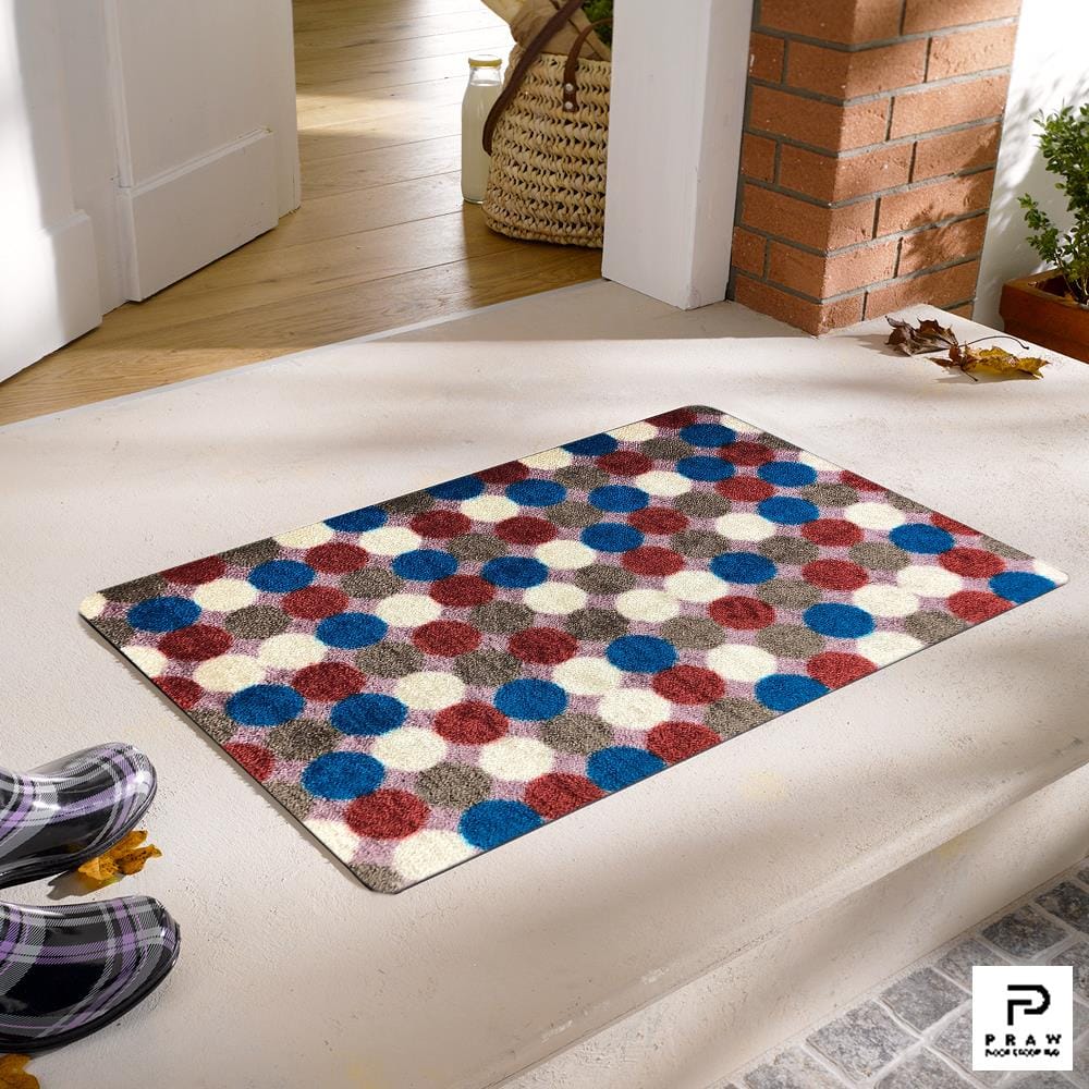 พรมเช็ดเท้าดักฝุ่น PRAW DE POLKA DOT RETRO 50X75 ซม. หลากสี