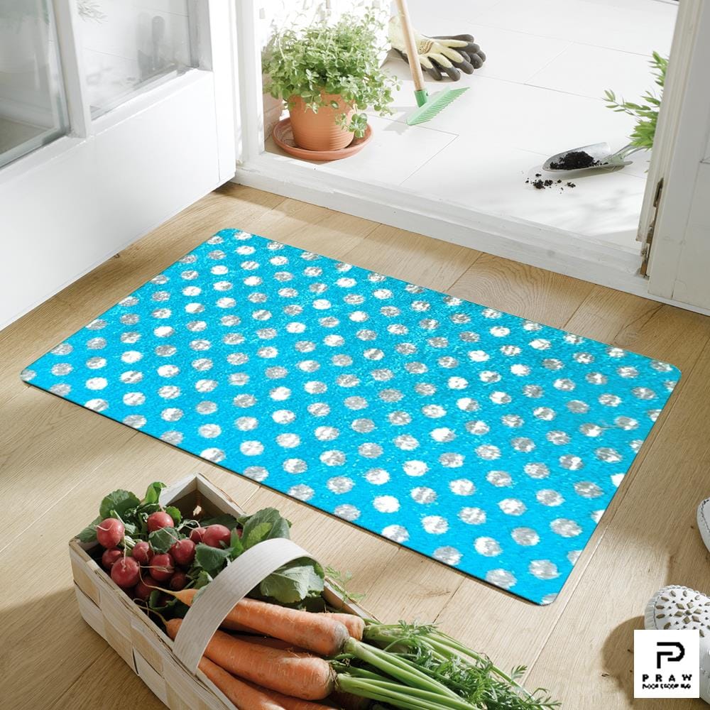 พรมเช็ดเท้าดักฝุ่น PRAW POLKA DOT BABY BLUE 50X75 ซม. สีฟ้า