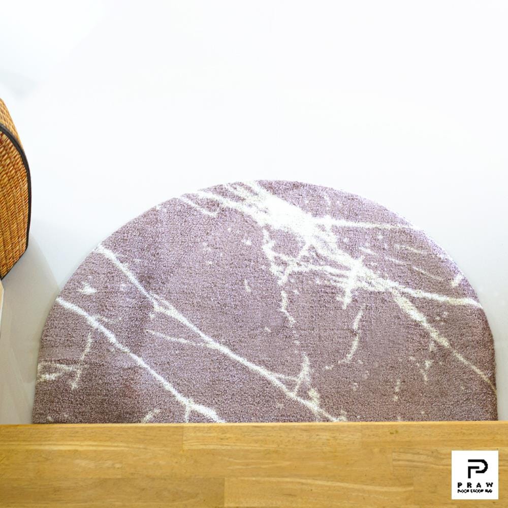 พรมเช็ดเท้าดักฝุ่น PRAW DE MARBLE PINK 55X85 ซม. สีชมพู