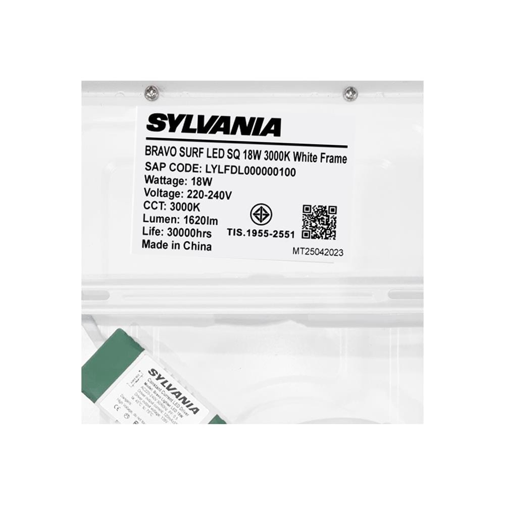 ดาวน์ไลท์ LED SYLVANIA BRAVO SURF 8 นิ้ว 18 วัตต์ WARM WHITE สีขาว