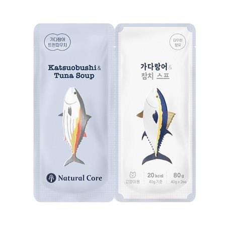 อาหารเปียกแมว NATURAL CORE TWIN POUCH KATSUOBUSHI AND TUNA 80 ก._0