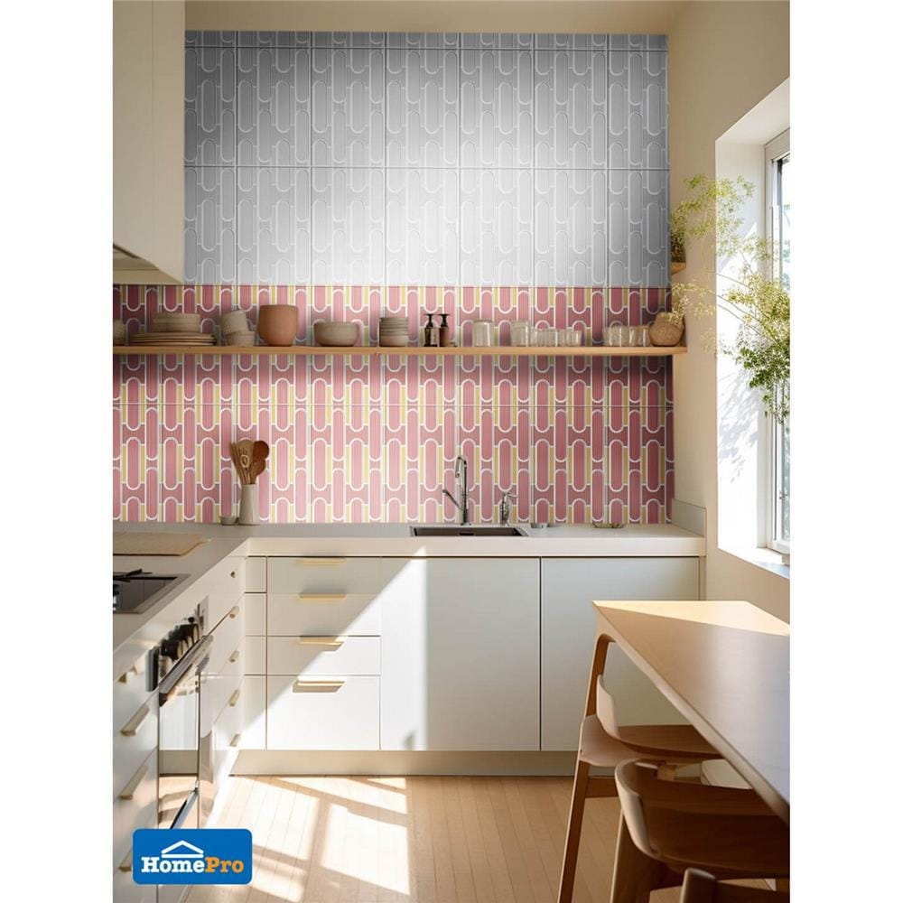 กระเบื้องผนัง 25x40 ซม. COTTO เรทโทรสเปคท์ ชมพู HYG PM 1 ตร.ม.