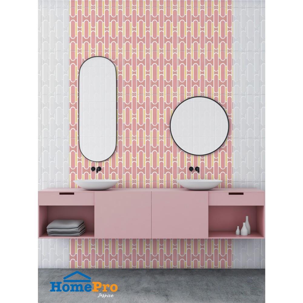 กระเบื้องผนัง 25x40 ซม. COTTO เรทโทรสเปคท์ ชมพู HYG PM 1 ตร.ม.