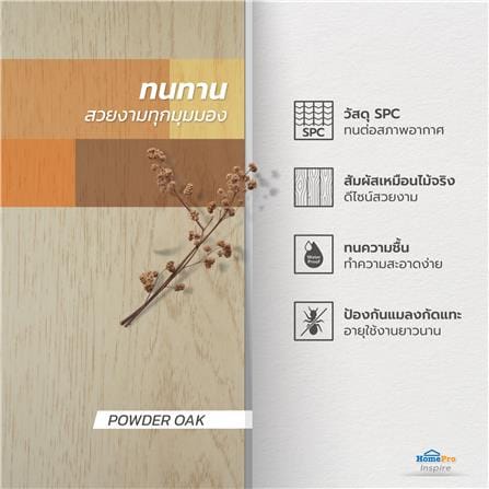 พื้น SPC CROBERN 4 มม. 2.68 ตร.ม. สี NE POWDER OAK (แพ็ก 12 ชิ้น)_3