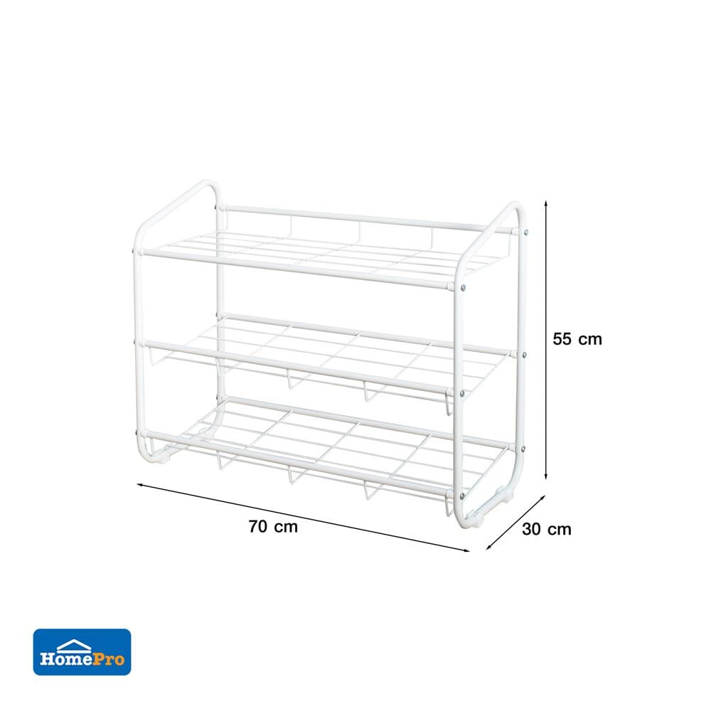 ชั้นวางรองเท้า 3 ชั้น STACKO RACKII 70x30x55 ซม. สีขาว