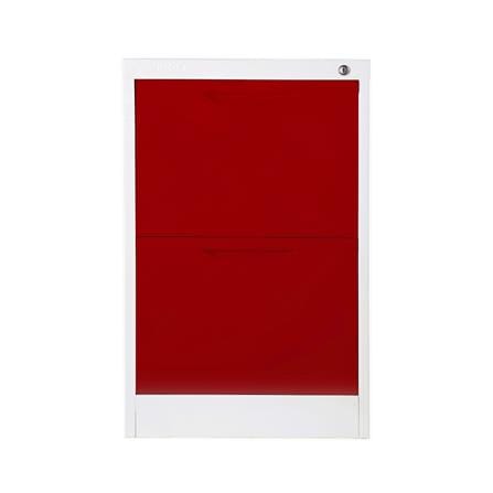 ตู้ลิ้นชักเหล็ก 2 ลิ้นชัก KIOSK HF-2 สีขาว/แดง_1