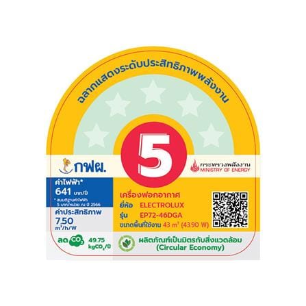 เครื่องฟอกอากาศ 43 ตร.ม. ELECTROLUX EP72-46DGA สีเทาเข้ม_3