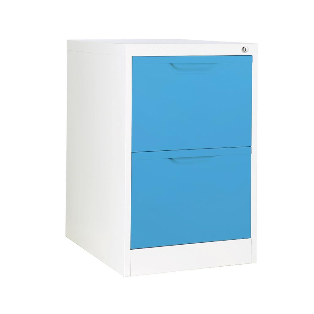 ตู้ลิ้นชักเหล็ก 2 ลิ้นชัก KIOSK HF-2 สีขาว/ฟ้า