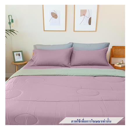 ชุดผ้าปูที่นอน 6 ฟุต 3 ชิ้น ESSE TENCEL SOLID สี PURPLE MINT