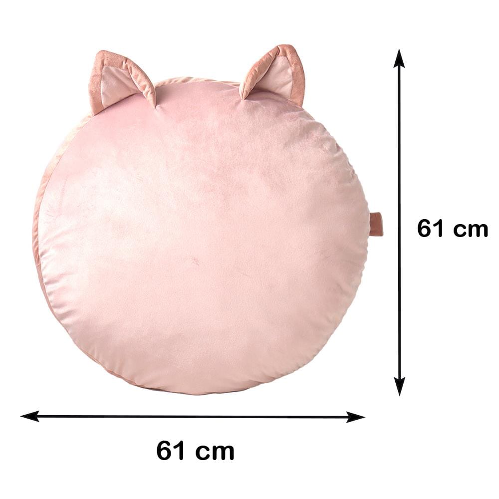 หมอนอิงกลม HOME LIVING STYLE CAT-GIFT 24X24 นิ้ว สีชมพู
