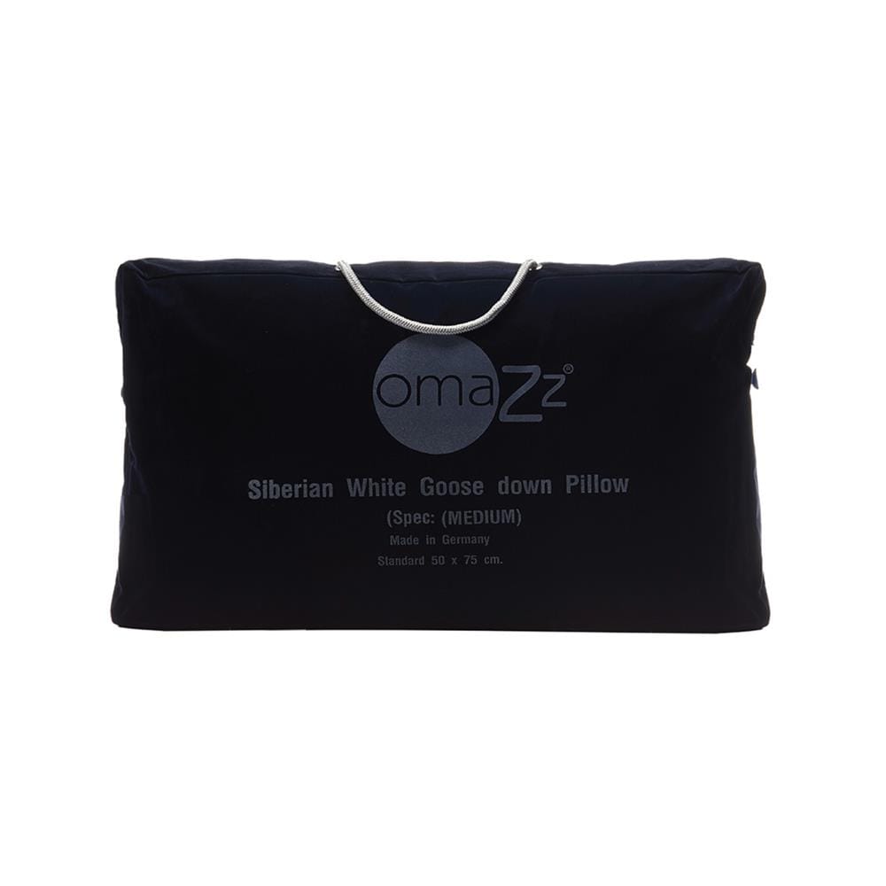 หมอนสุขภาพ ขนห่าน OMAZZ SIBERIAN GOOSE DOWN MEDIUM 20x30 นิ้ว สีขาว