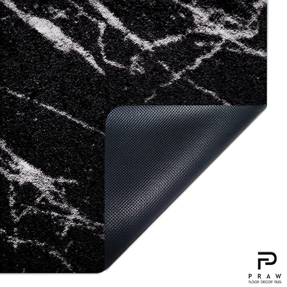 พรม PRAW DE MARBLE BLACK 70X190 ซม. สีดำ