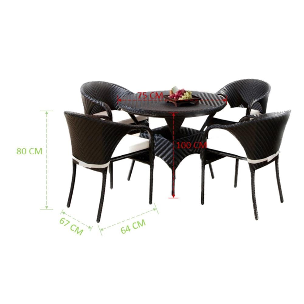 ชุดสนาม 4 ที่นั่ง IVY CARSON DN005 สีดำ