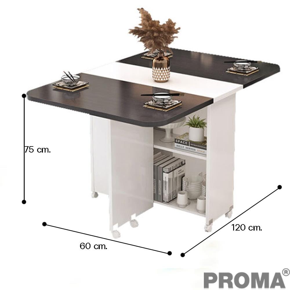 [PRE-ORDER] โต๊ะอเนกประสงค์ PROMA-DTB-38B ขาว/ดำ_4