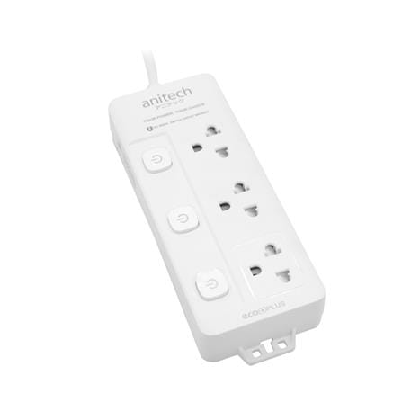 รางปลั๊กไฟ 3 ช่อง 3 สวิตซ์ ANITECH H2033-PRO สีขาว (1 แถม 1)_1