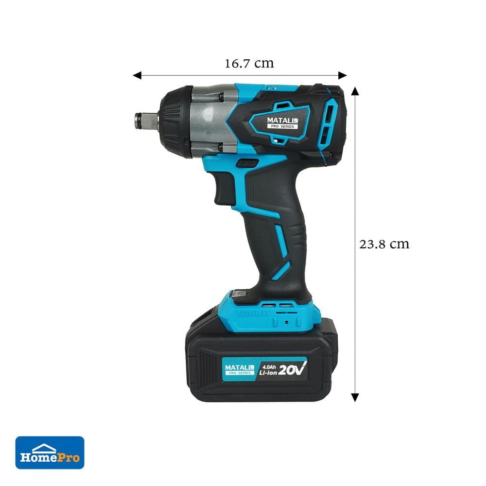 บล็อกกระแทกไร้สาย (พร้อมแบตเตอรี่) MATALL PRO IW2035S BL 20 โวลต์