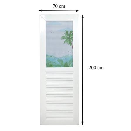 ประตูห้องน้ำ UPVC AZLE SEA 70X200 ซม. สีขาว พร้อมวงกบ ไม่เจาะลูกบิด_8