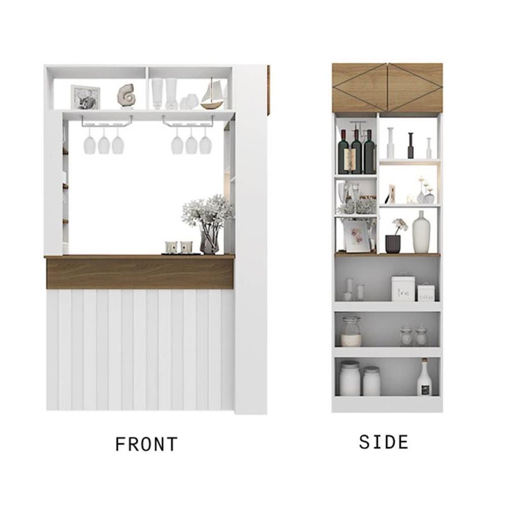 เคาน์เตอร์บาร์ชั้นวางฝั่งขวา SB FURNITURE SATOMI 19210736 140 ซม. สีขาว