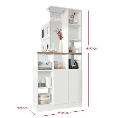 เคาน์เตอร์บาร์ SB FURNITURE BURGESS 19209650 90 ซม. สีขาว_2