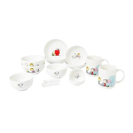 ชุดจานชาม BONE CHINA CORNING WARE SNOOPY FRIENDS 14 ชิ้น_0