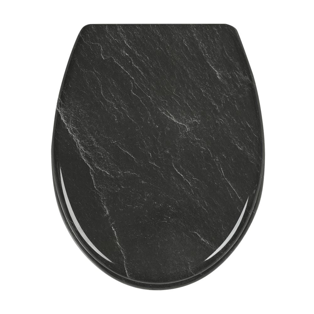 ฝารองนั่ง MOYA DUROPLAST 23EVD01 ลายหินอ่อนดำ