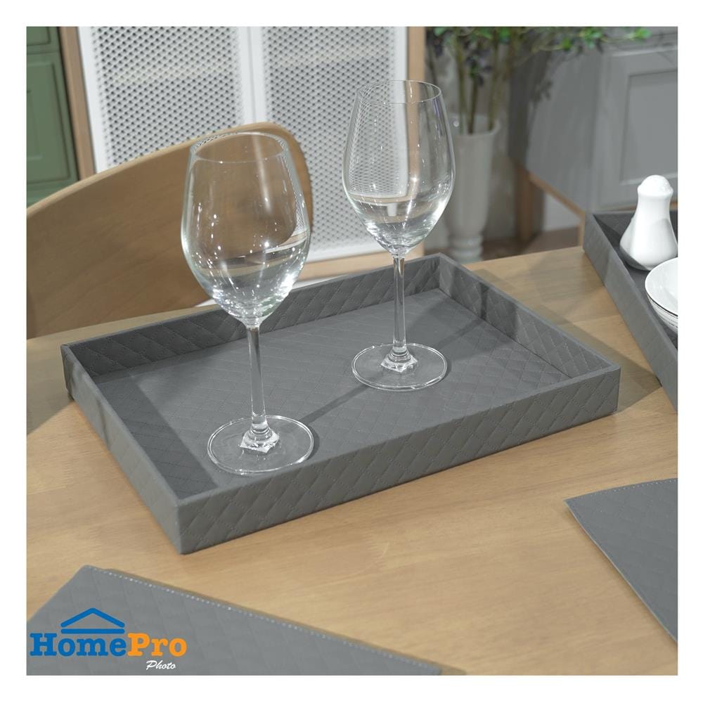 ถาด PVC KECH PERTH L 35x25x3.5 ซม. สีเทา