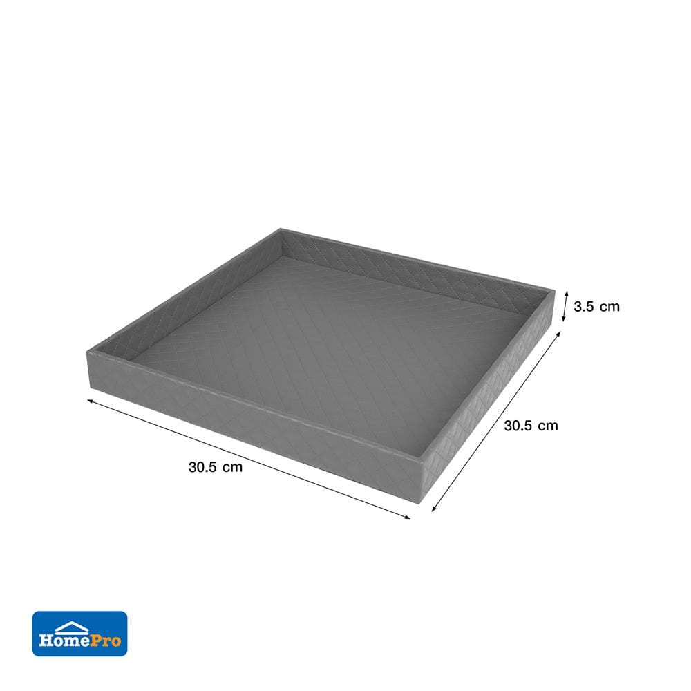 ถาด PVC KECH PERTH M 30.5x30.5x3.5 ซม. สีเทา