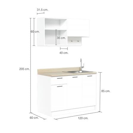 ครัวสำเร็จรูปท็อปซิงค์ขวา CABIN NAMI 1.2 ม. สีขาว_6