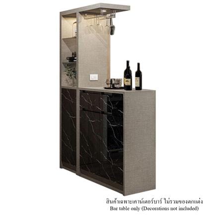 เคาน์เตอร์บาร์ตู้โชว์ฝั่งขวา SB FURNITURE MABEL 19208281 150 ซม. ลายหินอ่อนดำ_1