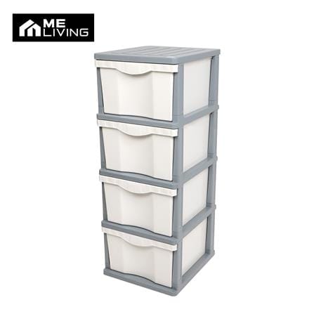 ตู้ลิ้นชัก 4 ชั้น ME LIVING JUMBO 40x46x104 ซม. สีเทา