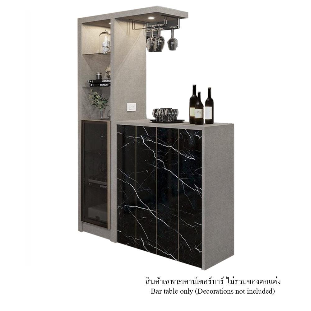 เคาน์เตอร์บาร์ตู้โชว์ฝั่งซ้าย SB FURNITURE MABEL 19208279 150 ซม. ลายหินอ่อนดำ