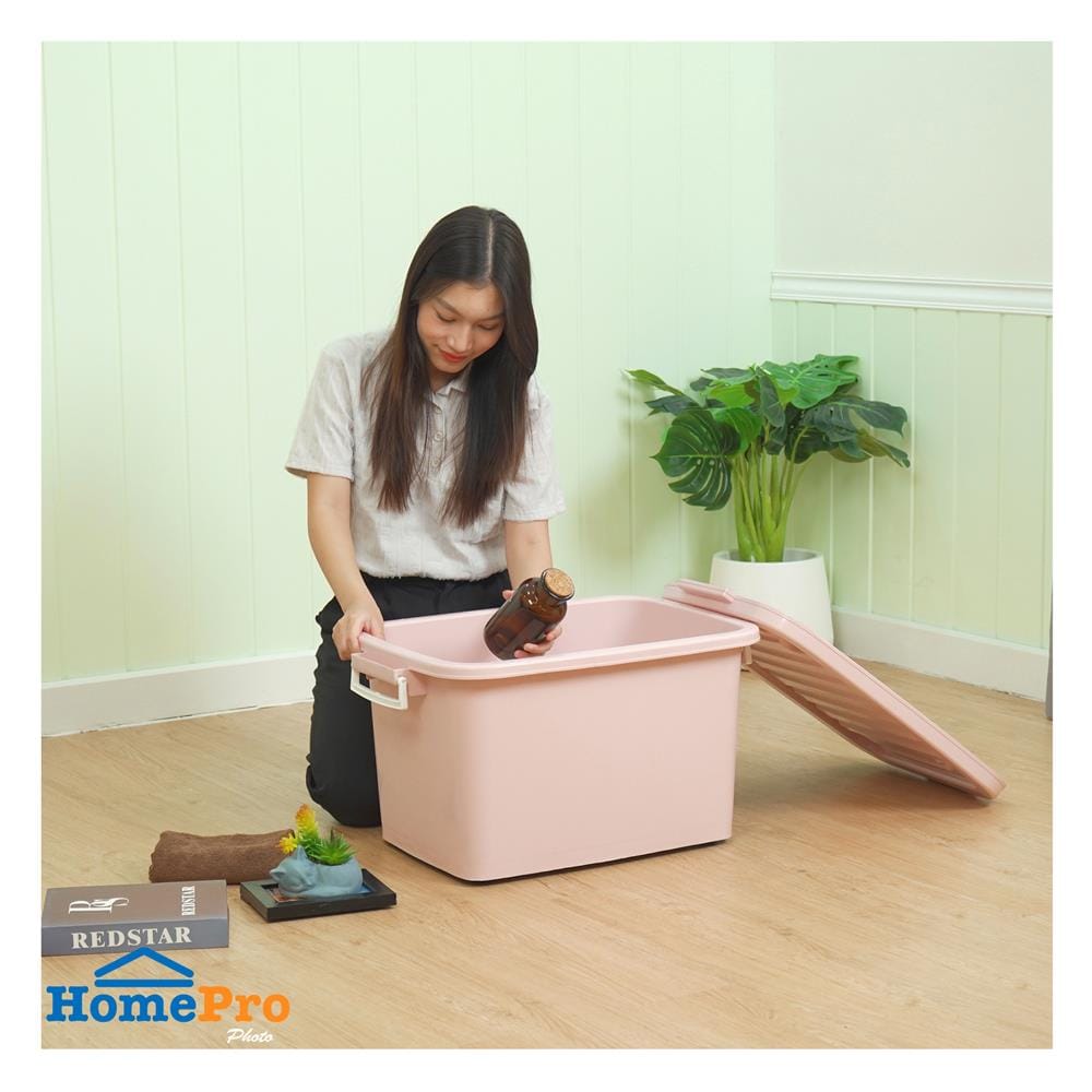 กล่องเก็บของ ME LIVING 42x62x34 60 ลิตร สีชมพูพาสเทล