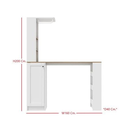 เคาน์เตอร์บาร์ SB FURNITURE NADIA 19211942 160 ซม. สีขาว_11