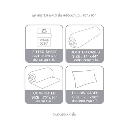 ชุดผ้าปูที่นอน 3.5 ฟุต 4 ชิ้น DUNLOPILLO LONDON BLUE DL-LB-01_6