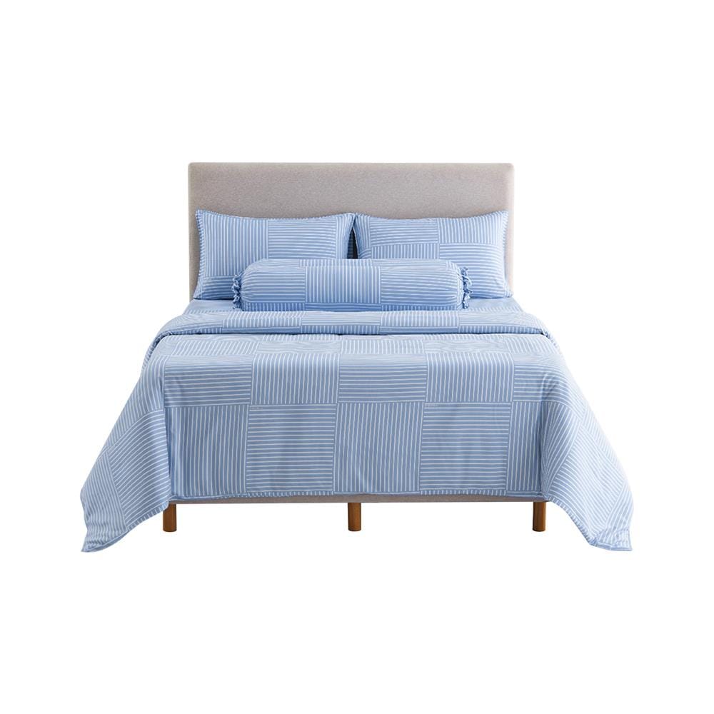 ชุดผ้าปูที่นอน 6 ฟุต 6 ชิ้น DUNLOPILLO LONDON BLUE DL-LB-01