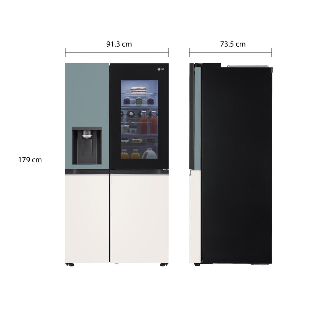 ตู้เย็น SIDE BY SIDE LG GC-X257CMEW.ATEPLMT 22.4 คิว สีเขียวเบจ
